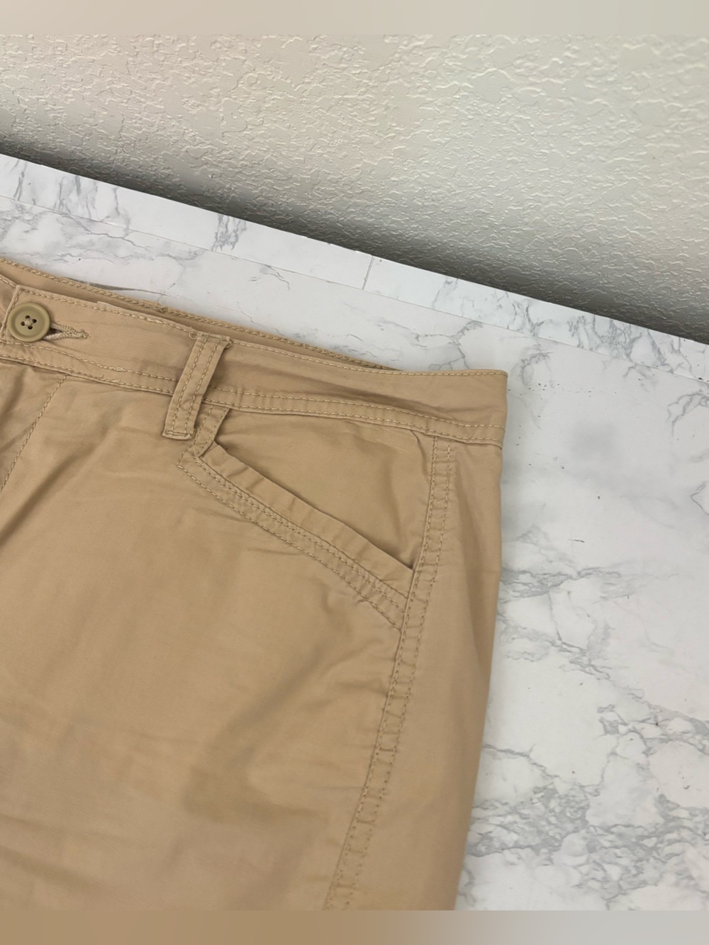 St. John's Bay Skirt Womens Sz 6 Khaki Tan Lightweight Stretch Shorts Lined - Picture 3 of 12